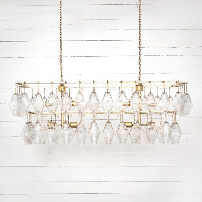 Adeline Rectangular Chandelier Gold Leaf 5