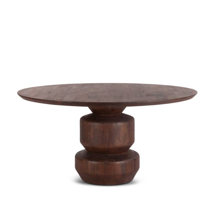 Cambridge60 RoundDiningTableinWalnutMangoWoodFCM RD60WN 1